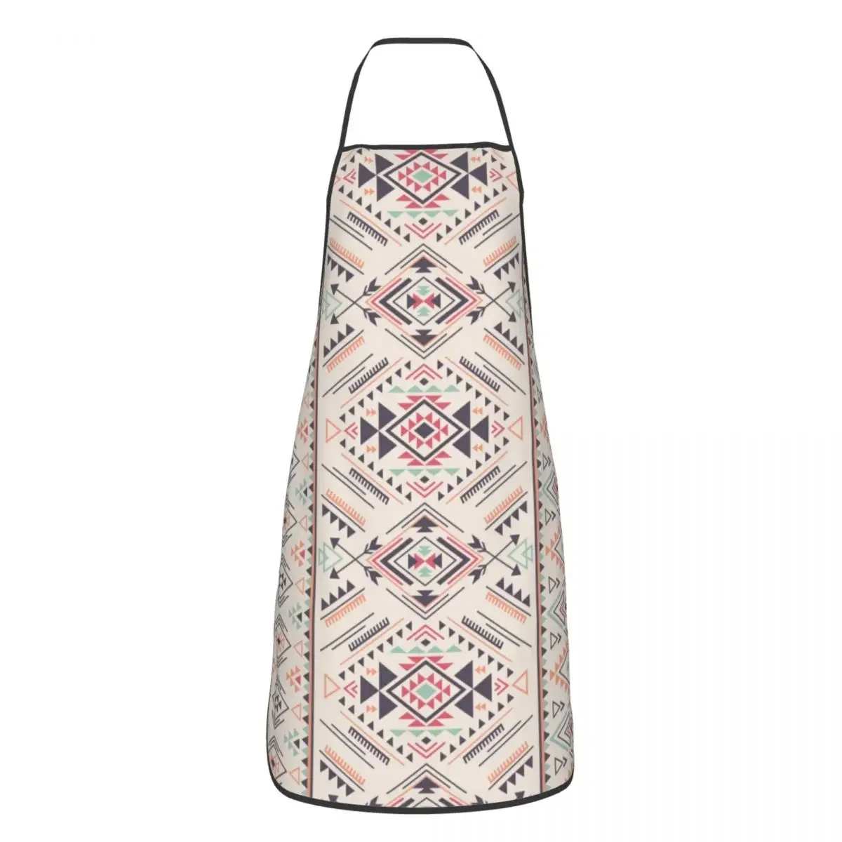 Custom Bib Geometric Kilim Ikat Aztec Patern Apron for Men Women Chef Cooking Kitchen Vintage Turkish Ethnic Tablier Cuisine