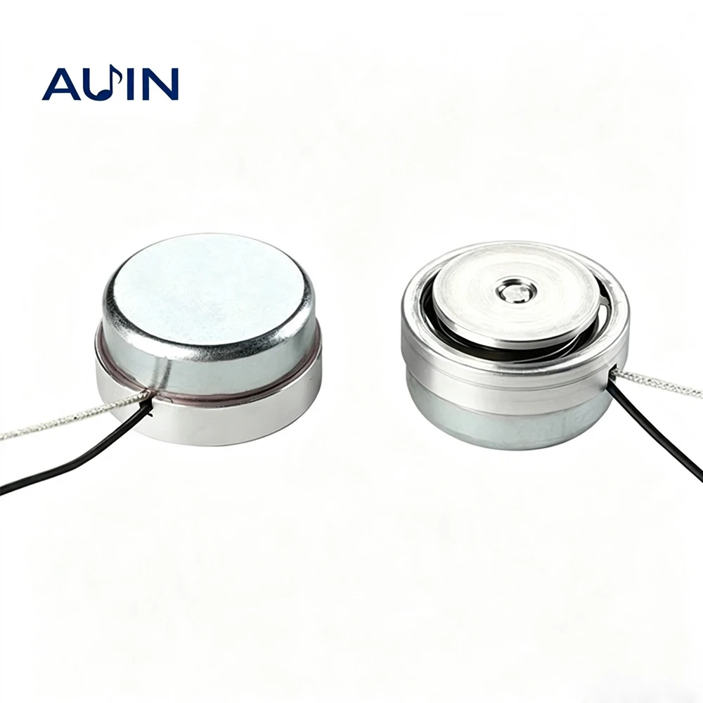 AUIN 2 pièces Haut-parleur à résonance vibratoire 30 mm 4 Ohm 8W Mini large bande 1,2 pouce Double aimant néodyme DIY