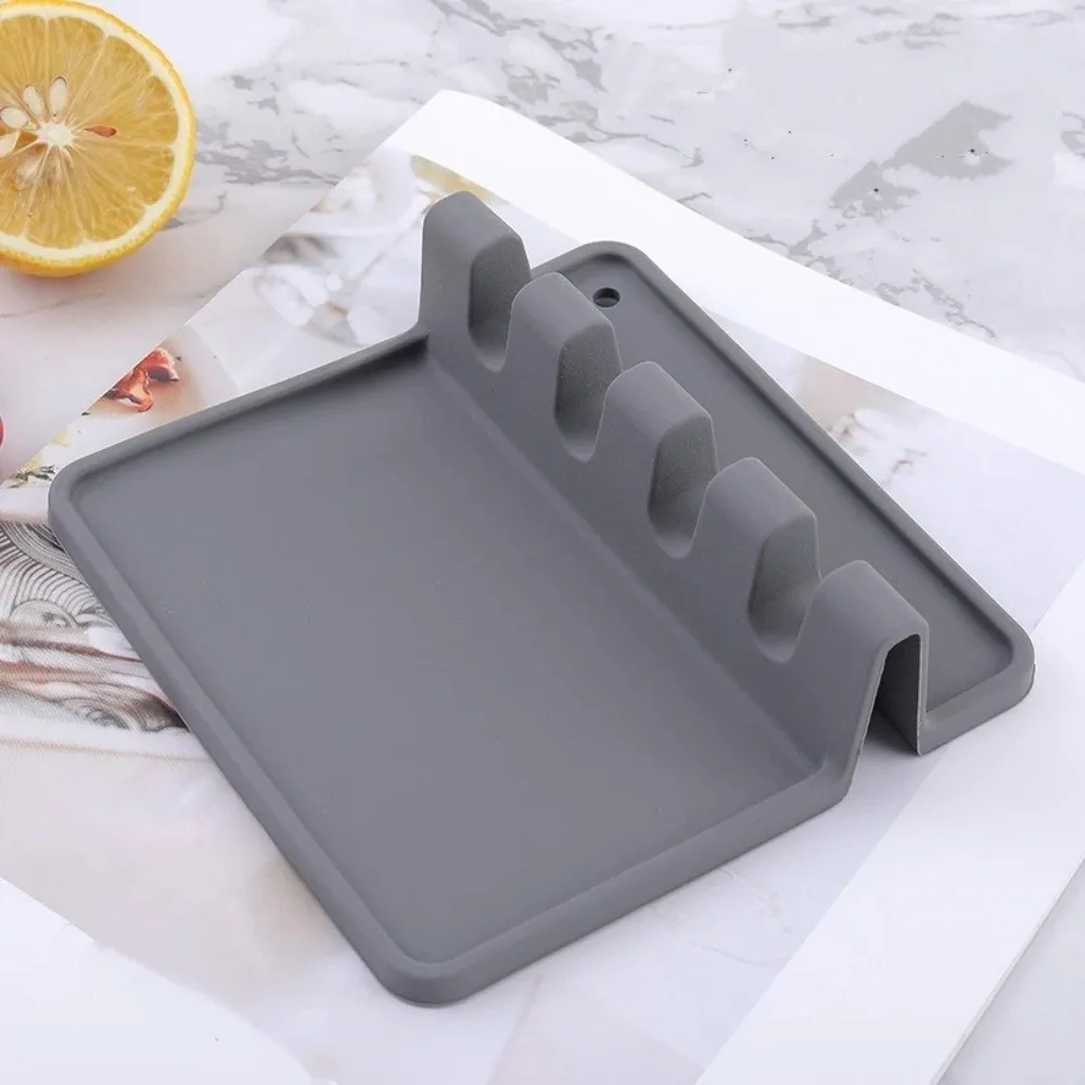 متعددة الوظائف سيليكون أدوات المطبخ رف مقاومة للحرارة تجفيف الرف ملعقة الرف عدم الانزلاق ملعقة رف أدوات المائدة تجفيف #5