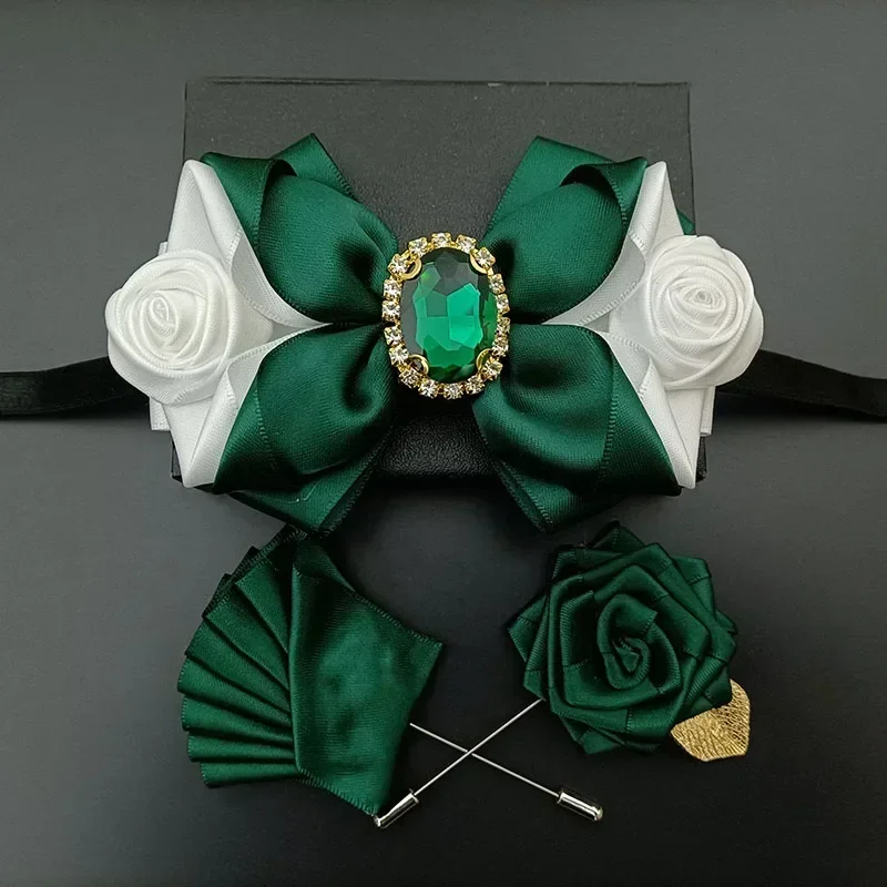 Men\'s Wedding Bow Ties Corsage Sets French British Dress Shirt Accessories Original Design Handmade Jewelry Gifts Bowtie Brooch