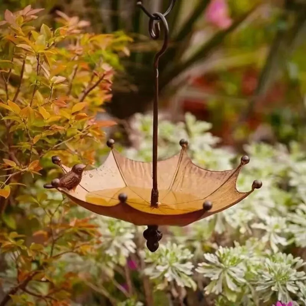 New Umbrella-shaped Bird Feeder Tray Iron Outdoor Hanging Hummingbird Feeder Bird Feeder Garden Courtyard Backyard