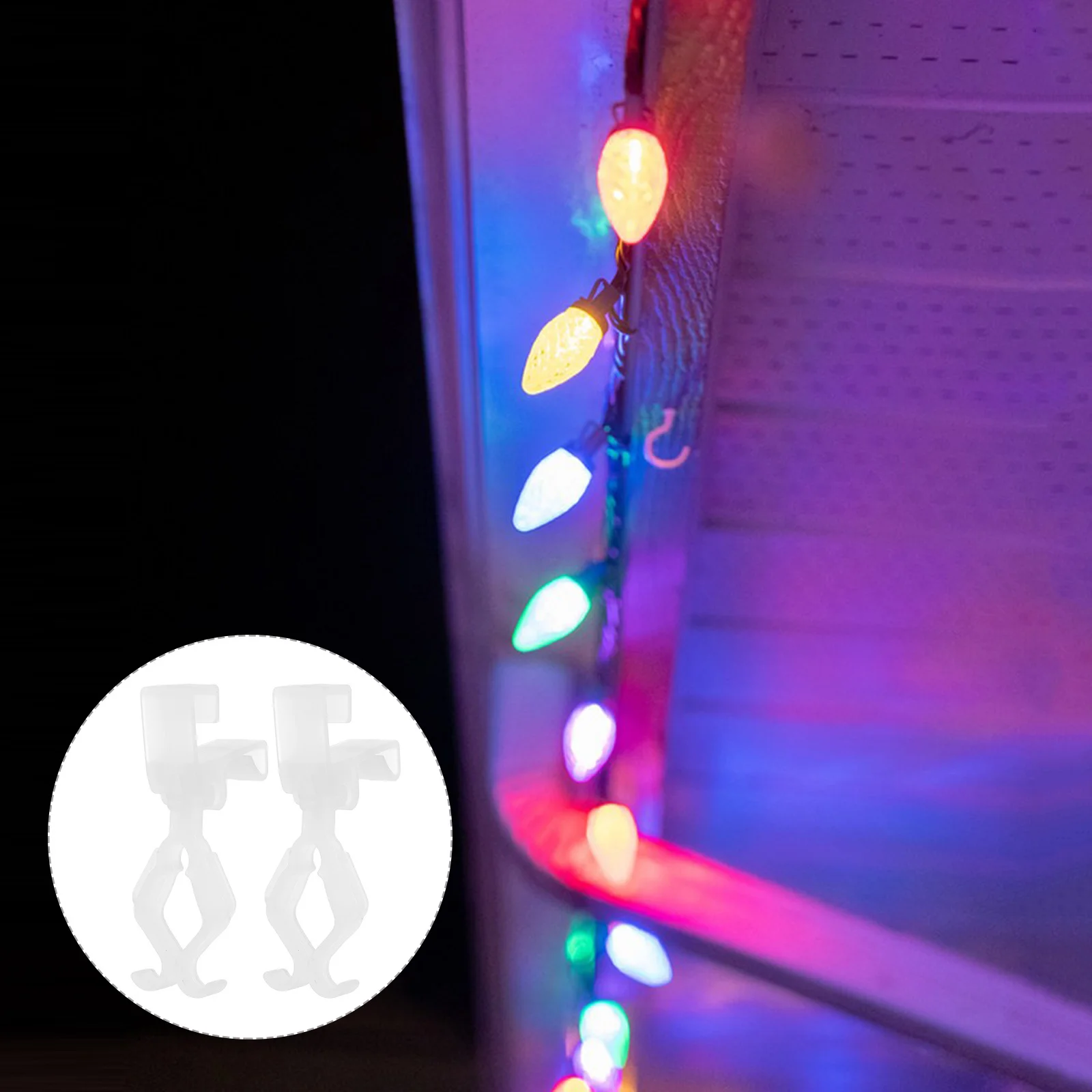 

10Pcs Multipurpose Christmas Light Clips for Outdoor Use Weatherproof Gutter Roof Tile Deck Railing Christmas Light Clips