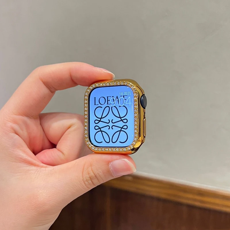 Electroplated Single Drill Protective Shell For Apple Watch protective case 38/40/41/42/44/45/49MM IwatchS9Ultra8765431SE2 case