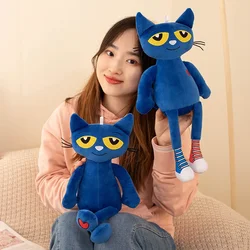 Hot 40CM cartoon animated Pete Cat plush toy Blue Cat plush animal doll give soft birthday gift car for men and women