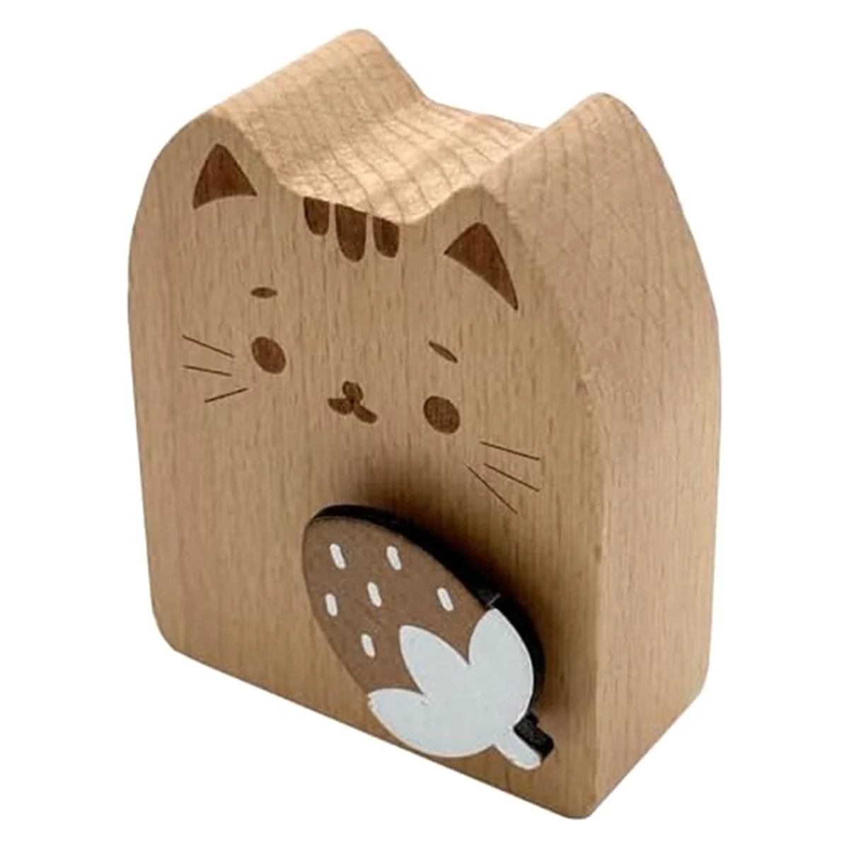 AT13 Wood Cat Wind Up Music Box, Rotating Mechanism Movement Musical for Birthday Gifts B