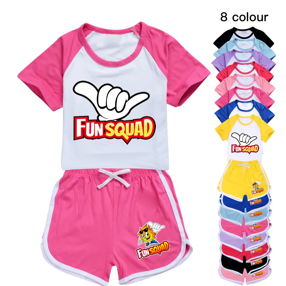 2024 Casual Baby Kids Sport Clothing Fun Squad Gaming Clothes Sets for Boys Girls Tops+pants sets Children Clothes 2-15Y Pyjamas