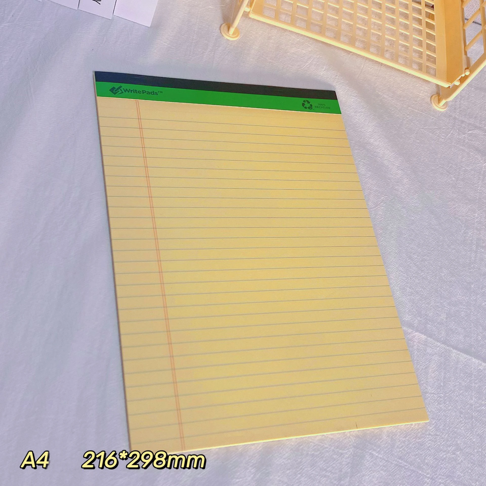 A4 Paper Notebook Legal Pads For Writing Note-taking Lined Yellow Tearable Paper Notepads Stationery Office School Supplies