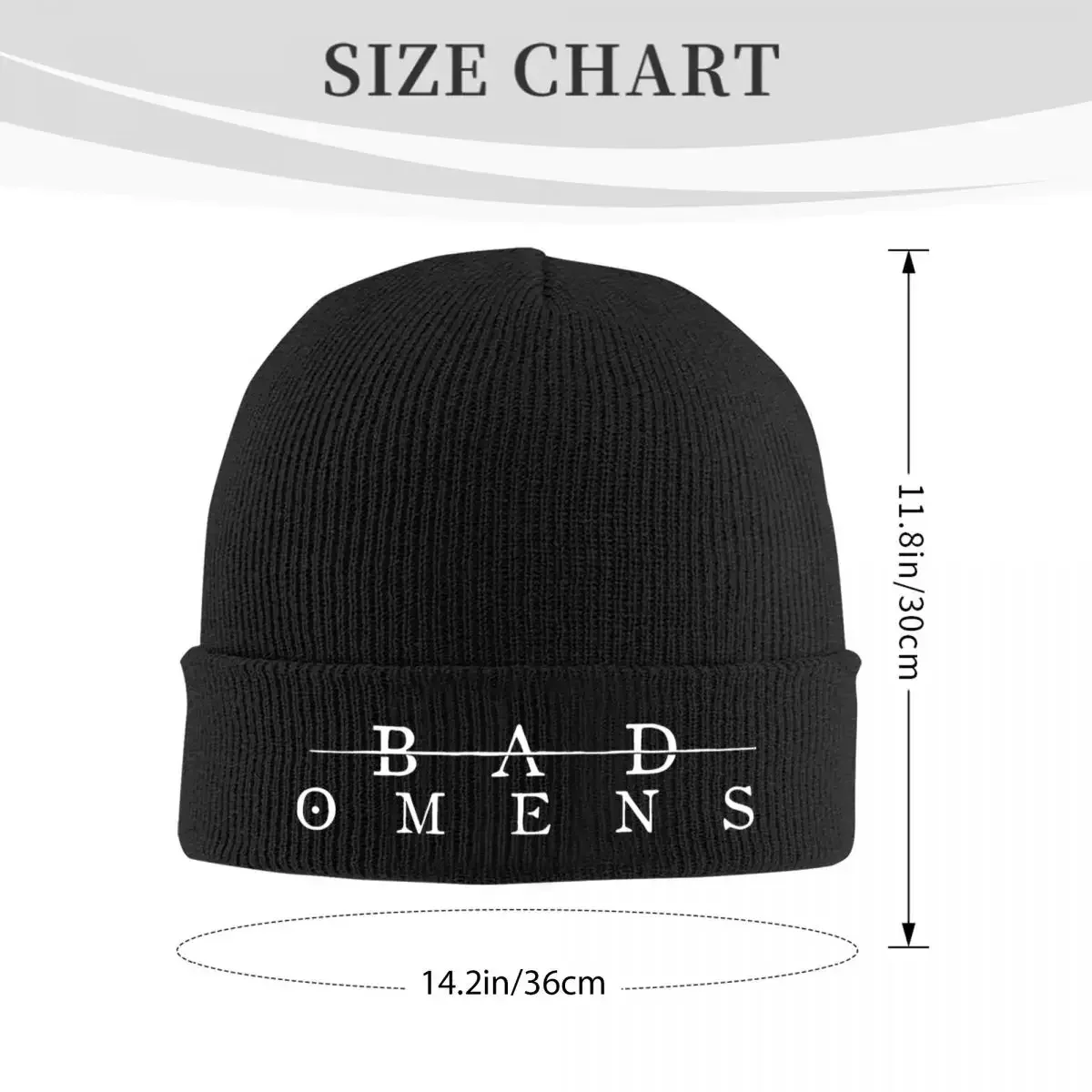 Bad Omens 7 Gorros de punto Gorros para hombre y mujer Gorros de otoño Invierno Música Rock acrílica Gorro de melón cálido