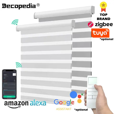 Decopedia Tende Zebra su misura per finestre Tende a rullo motorizzate Tende oscuranti per finestre diurne e notturne per porte scorrevoli