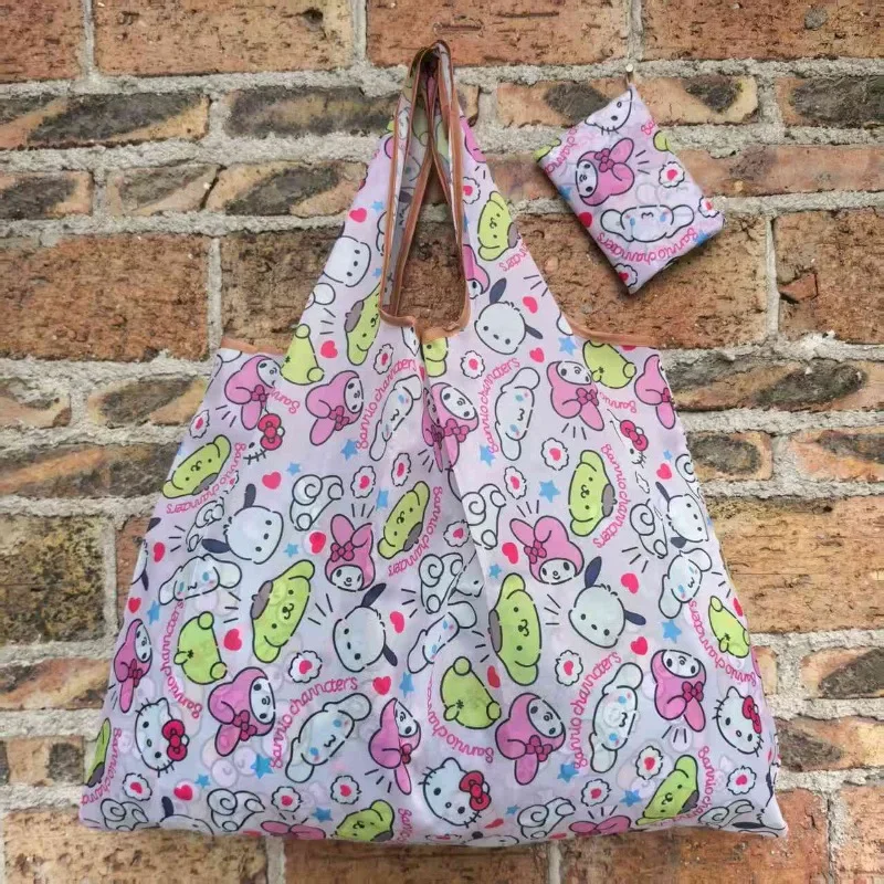 Bolsa de Compras Plegable Ecológica Grande y Portátil de Hello Kitty, Bolso de Mano Impermeable para Supermercado