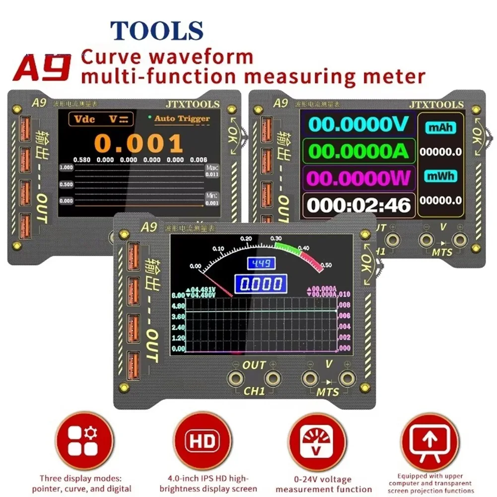 

Y69A A9 Waveform Multi-Function Measurement Meter A9 High-Precision Voltage Current Sampling Screen Recording Host Computer
