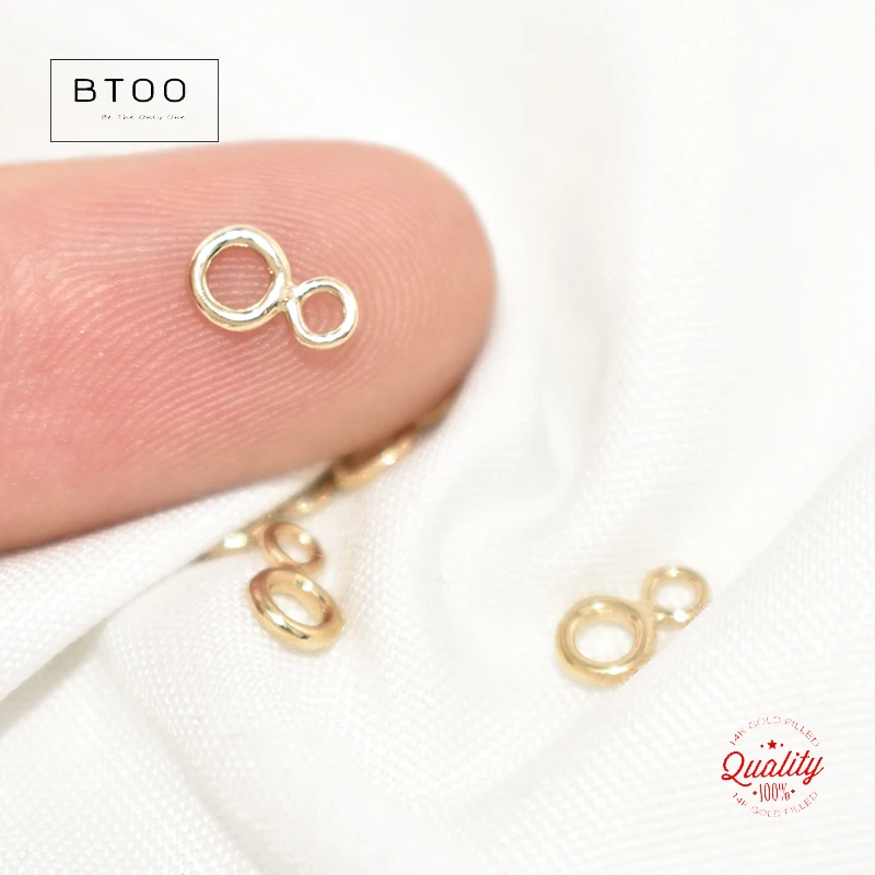 Real 14K Gold Filled Infinity Ring Closed Gold Filled Infinity Connector Charms For DIY Making Charms Tarnish Resistant Jewelry
