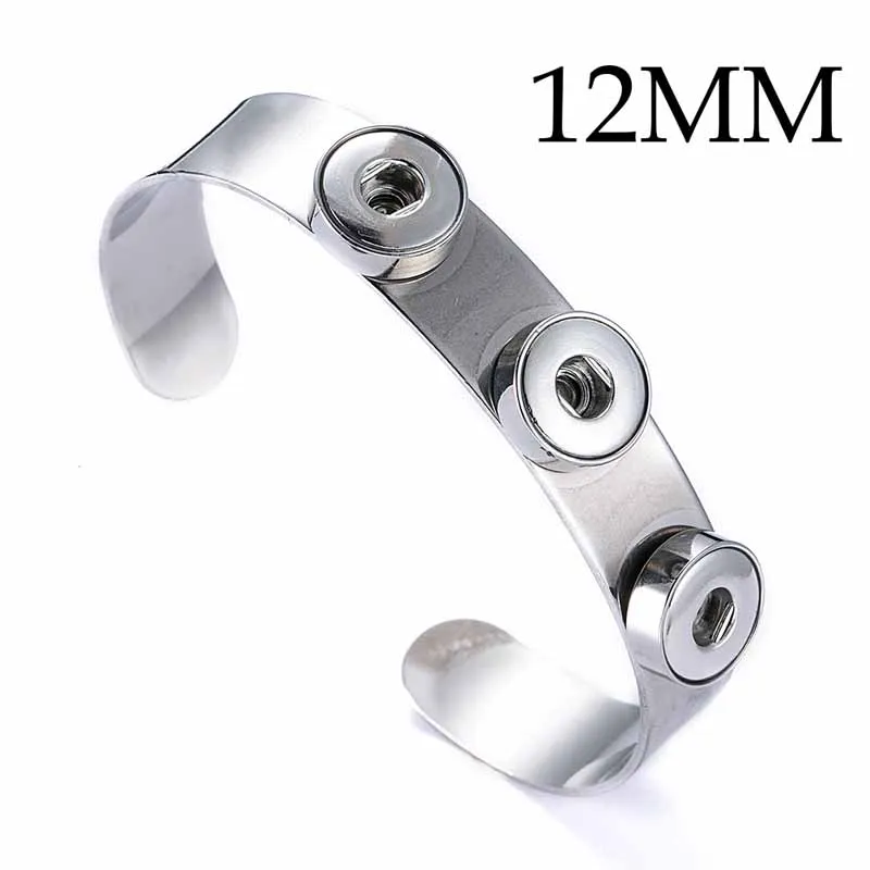 New Arrival 220 Stainless Steel Bracelet Bangle For Women Gift 12mm 18mm Snap Button Charm Interchangeable DIY Jewelry