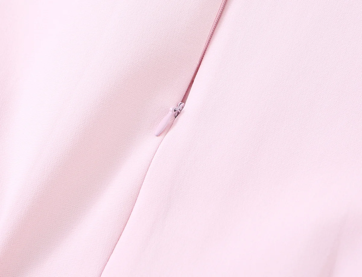 KLKXMYT Elegantes Schickes Damenkleid mit Stehkragen Ärmellos mit Seilknoten-Verschluss Kurzes Kleid Mode 2026 Sommer Schlankes Bürokleid – Detail 12