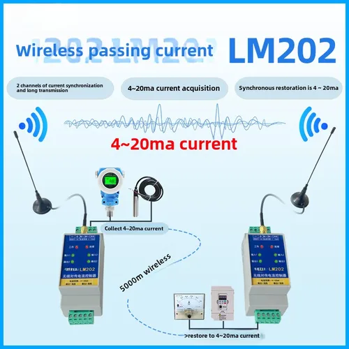 LM202 analoges drahtloses Übertragungsmodul, Stromregler, 4–20 mA, Stromerfassungssignal, ferngesteuerte Synchronüberwachung