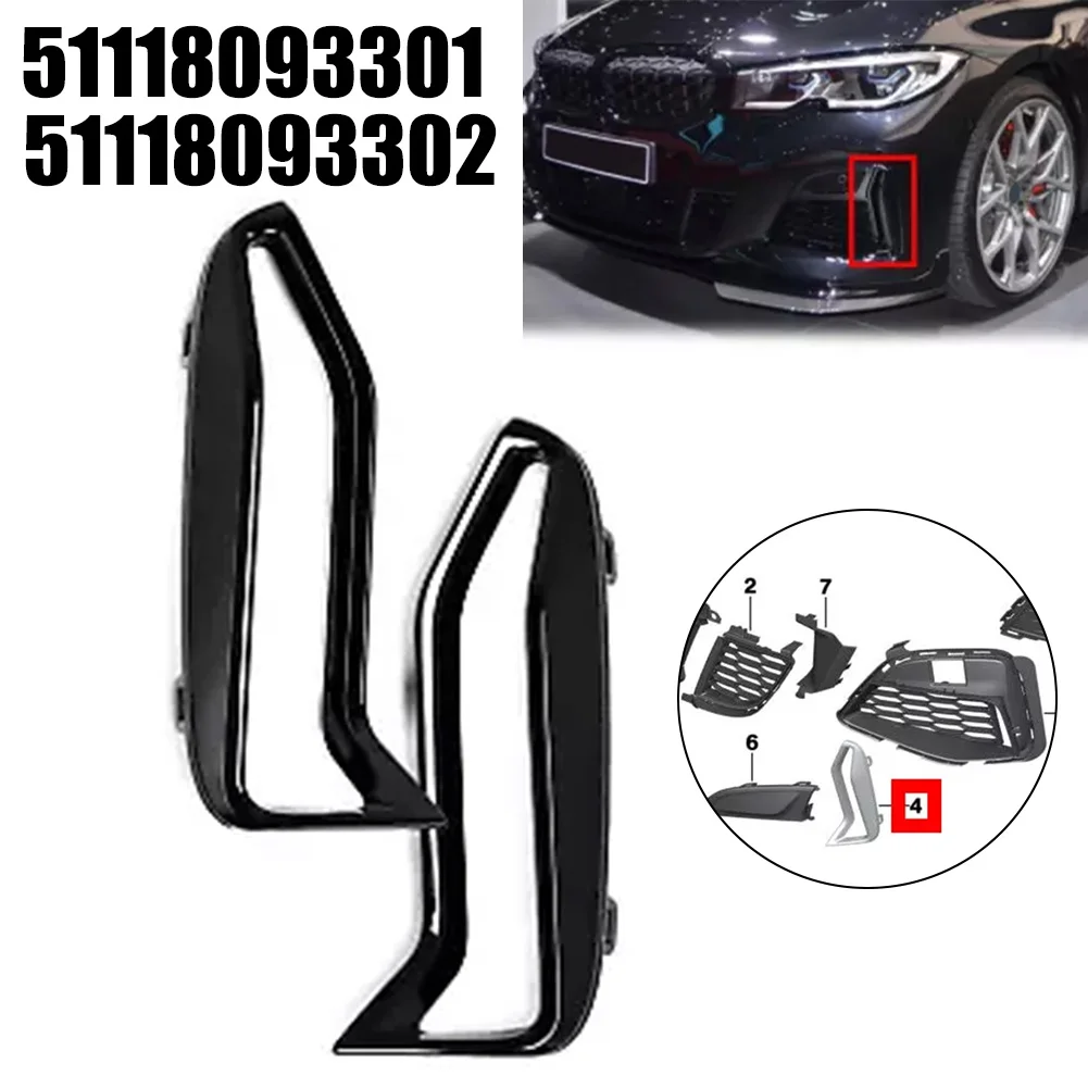 1Pair For BMW 3' G20 G21 M340i 51118093301 51118093302 Front Bumper Fog Light Grill Trim Cover Left Right Side ﻿