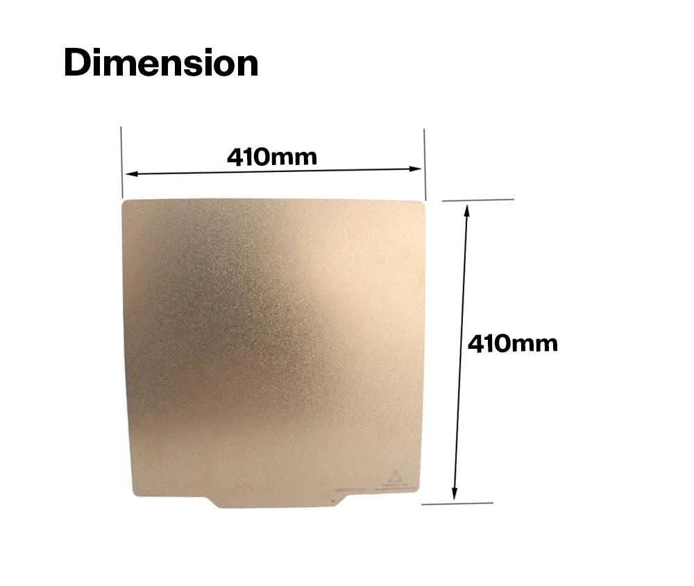 C Trianglelab 410 X 410 Gold Doppelseitige Strukturierte PEI Federstahlplatte Pulverbeschichtete PEI-Bauplatte 3D-Drucker für ABS PETG – Detail 19