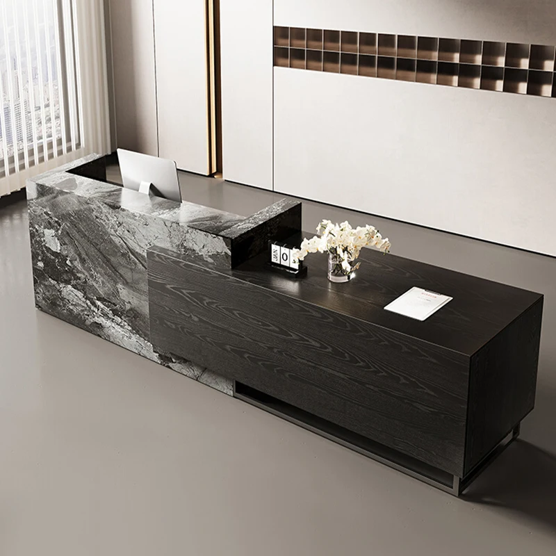 

Italian Trendy Reception Desk Counter Decorations Modern Hair Salon Reception Desk Counter Aesthetic Luxury Salon Furniture