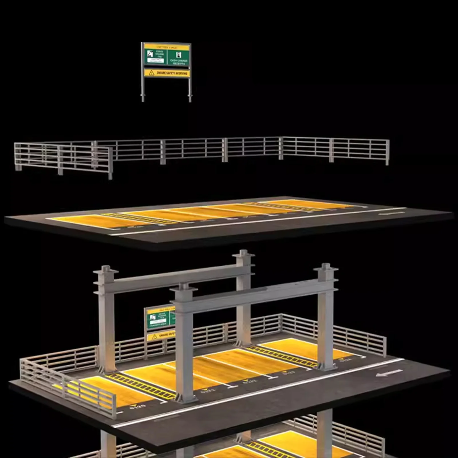 Vitrine de voiture en alliage moulé sous pression pour collectionneurs, vitrine de garage, parking de simulation, modèle de véhicule, 1/64