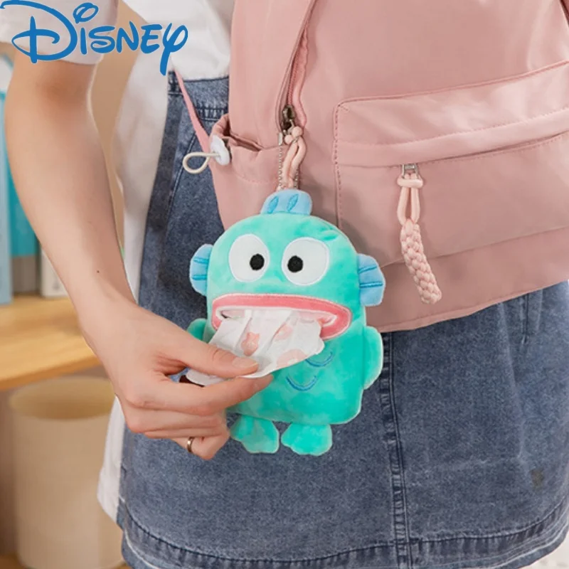 Disneyhangyodon  Cute Cartoon Plush Doll Ugly Fish Tissue Box Keychain Kawaii Fluffy Stuffed Toy Backpack Pendant Periphery Gift