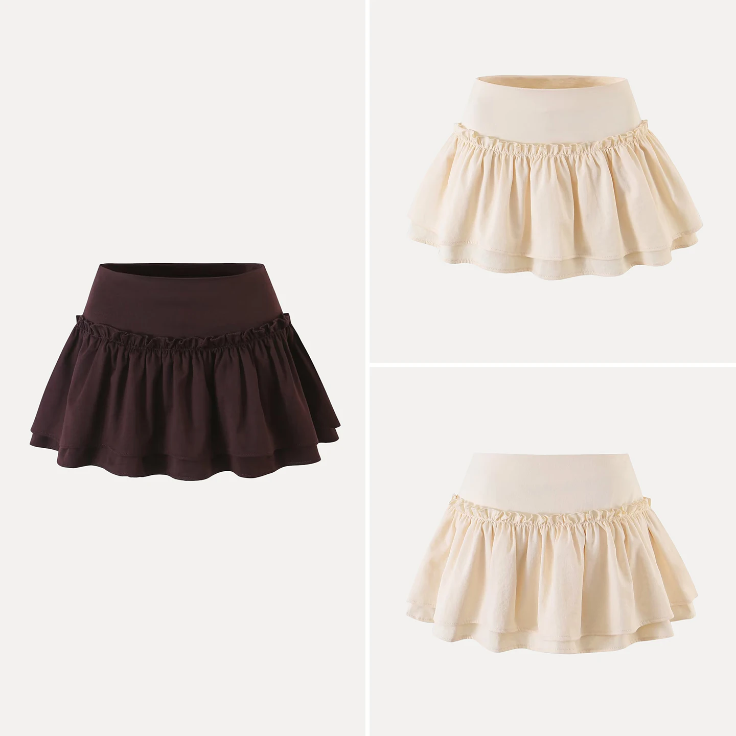 Fashionable A-Line  Skirt Women's Autumn Collection Cake Design with Safety Pants Slimming Effect Standard Fit Chinese Brand