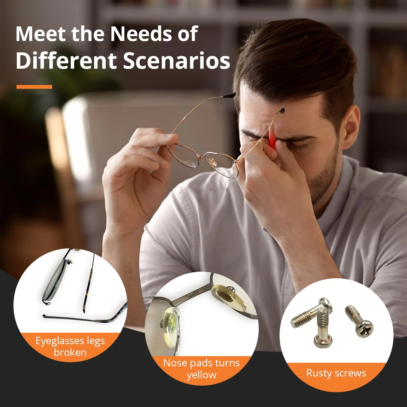 Eyeglass Repair Tool Kit with Screws Nose Pads Tweezers Cleaning Cloth and Precision Screwdriver for Eyeglasses Sunglasses - view 4