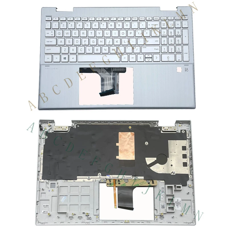 GR+    New For HP 15-ER 15-ER0051NR Palmrest Backlit Keyboard & Fingerprint M45130-001