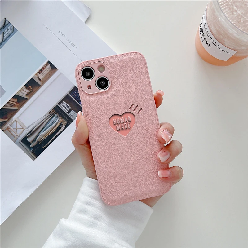 Luxury Japan streetwear Soft Case for iPhone Leather Phone Cover 15 14 13 12 11 Pro Mini 7 8 Se Plus Xr X  Max Imprinting funda