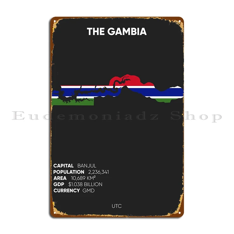 The Gambia Metal Plaque Cinema Wall Decor Create Customize Plaques Tin Sign Poster