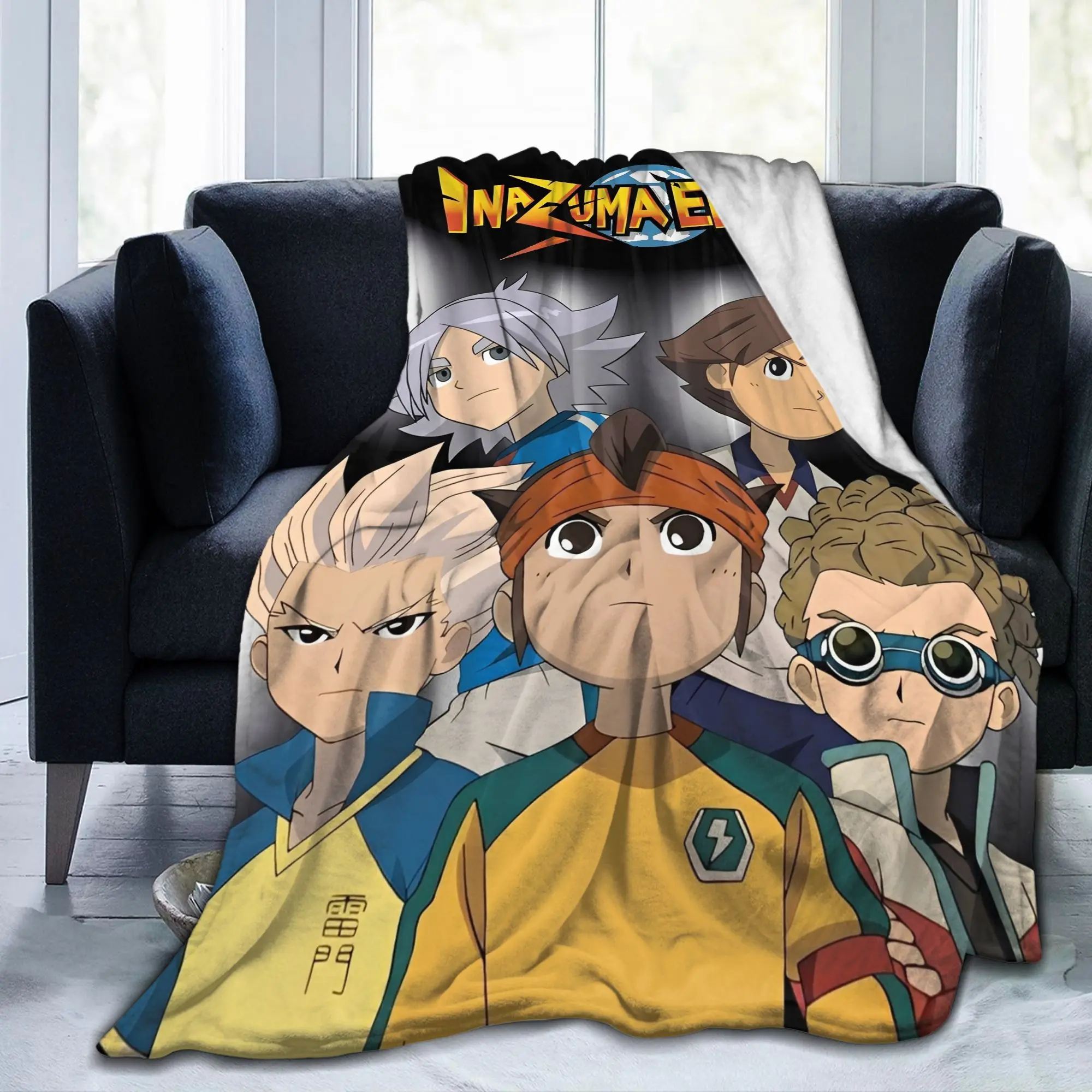 Inazuma Eleven Anime Blankets Flannel Spring/Autumn  Breathable Lightweight Thin Throw Blankets for Sofa Travel Rug Piece