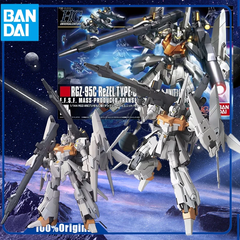 Bandai Genuine OriginaL HGUC RGZ-95C REZEL TYPE-C(DEFENSER B-UNIT)(GR)1/144    Action Figure Toys For Boys Girls Kids Christm