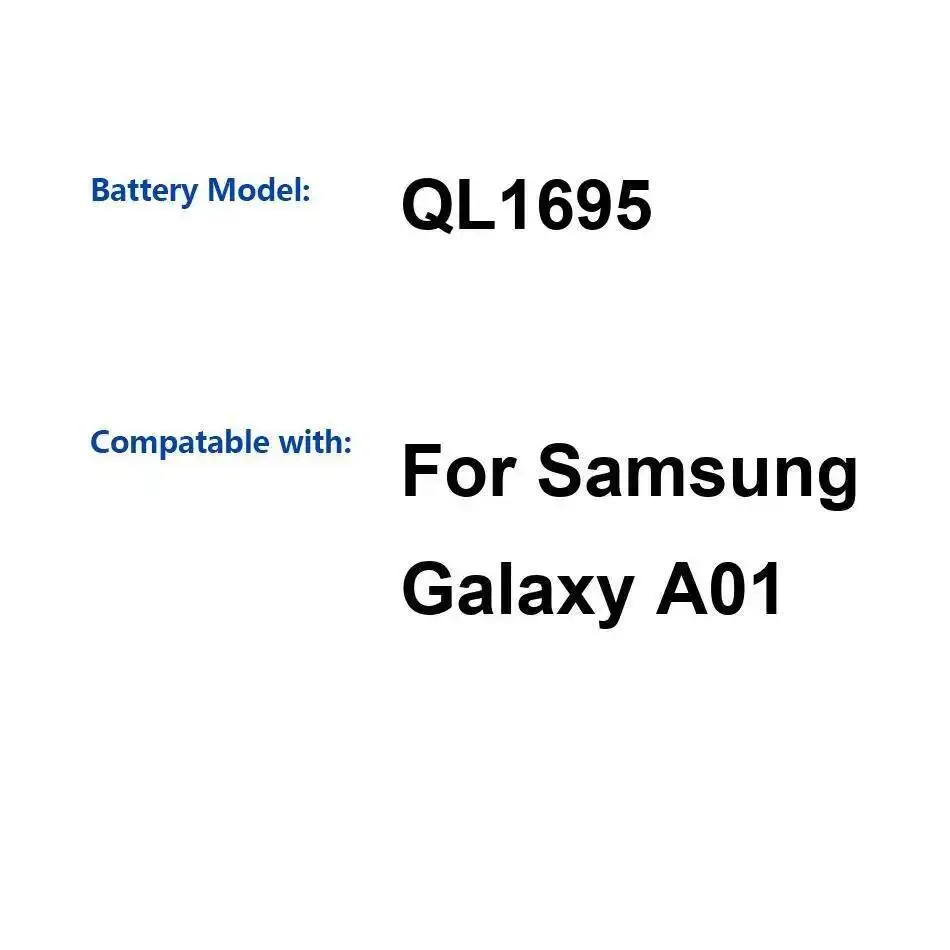 ΠΠΊΠΊΡΠΌΡΠ»ΡΡΠΎΡ ΠΌΠΎΠ±ΠΈΠ»ΡΠ½ΠΎΠ³ΠΎ ΡΠ΅Π»Π΅ΡΠΎΠ½Π°, Π²ΡΡΠΎΠΊΠ°Ρ ΡΠΎΠ²ΠΌΠ΅ΡΡΠΈΠΌΠΎΡΡΡ Π΄Π»Ρ Samsung Galaxy A01, Π½Π°Π΄Π΅ΠΆΠ½ΡΠΉ ΠΈΡΡΠΎΡΠ½ΠΈΠΊ ΠΏΠΈΡΠ°Π½ΠΈΡ QL1695, 3000 ΠΌΠΡ ΠΠΊΠΊΡΠΌΡΠ»ΡΡΠΎΡ ΠΌΠΎΠ±ΠΈΠ»ΡΠ½ΠΎΠ³ΠΎ ΡΠ΅Π»Π΅ΡΠΎΠ½Π°, Π²ΡΡΠΎΠΊΠ°Ρ ΡΠΎΠ²ΠΌΠ΅ΡΡΠΈΠΌΠΎΡΡΡ Π΄Π»Ρ Samsung Galaxy A01, Π½Π°Π΄Π΅ΠΆΠ½ΡΠΉ ΠΈΡΡΠΎΡΠ½ΠΈΠΊ ΠΏΠΈΡΠ°Π½ΠΈΡ QL1695, 3000 ΠΌΠΡ