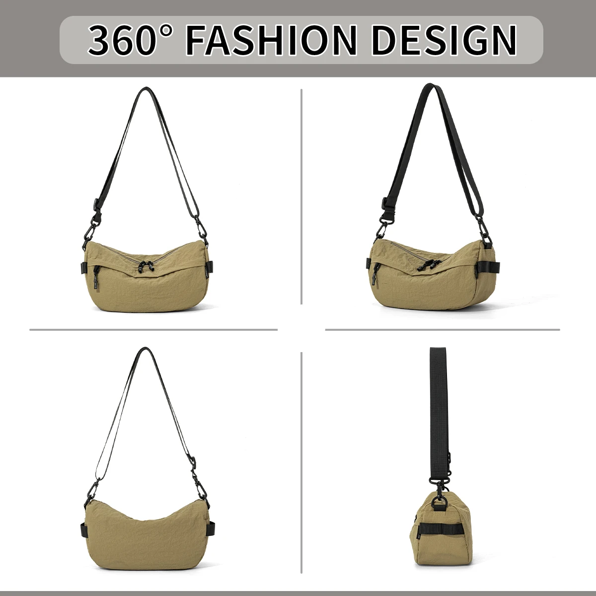 Tragbare Tasche, multifunktional, großes Fassungsvermögen, lässige Umhängetasche, modisch, leichte Outdoor-Schultertasche, kleine Brusttasche, Herren-Schultertasche, Studententasche. – Detail 3