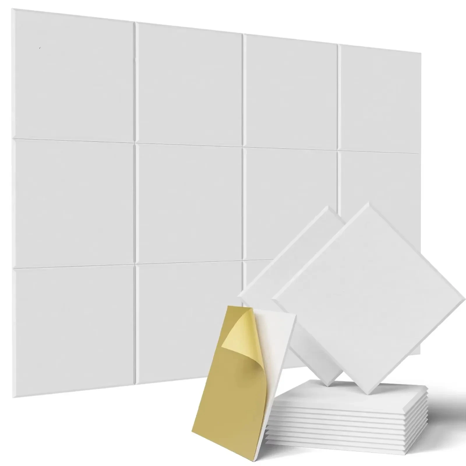 12PCS Large Acoustic Wall Panel Decorative Sticker For Wall Home Office Room Decor Felt Wall Tiles Cork Pin Note Bulletin Boards