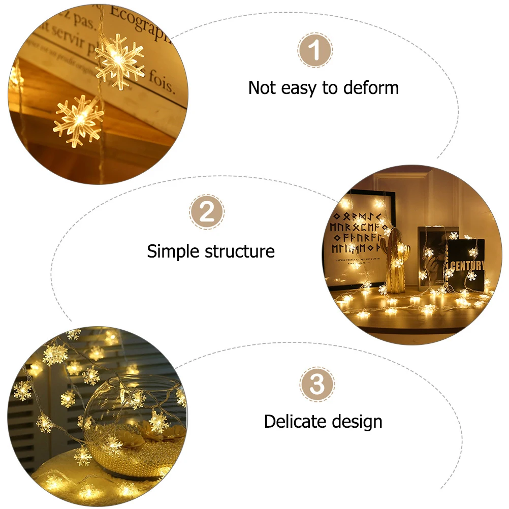 

Snowflake Light Led Lamp String For Christmas Party Decor Warm Lighting String Light Decoration