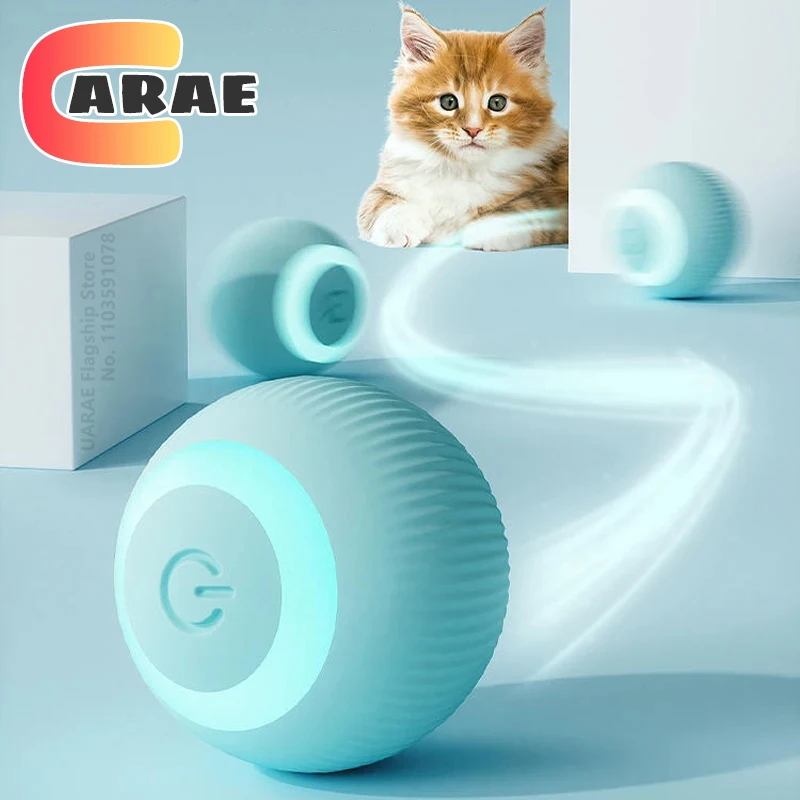 Boule roulante automatique électrique interactive pour chats, jouets intelligents pour chats, boule rotative, accessoires de jeu