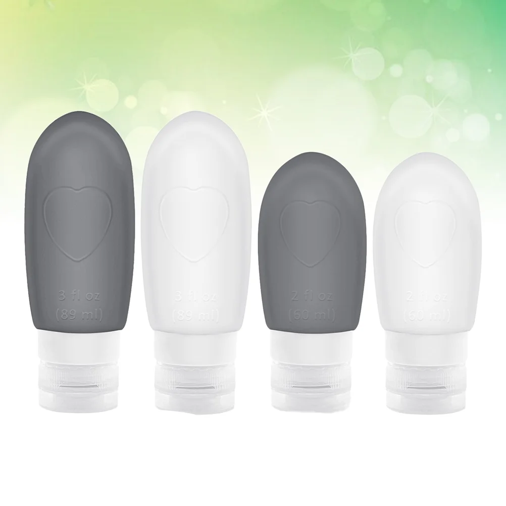 

4 Pcs Outdoor Travel Lotion Pouches for Liquids Vacuum Pump Treatment Separeted Empty Bottle