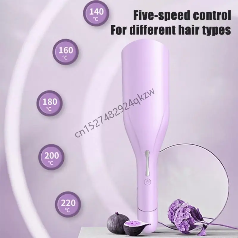 R9CD Big Waves Hair Curler 36 มม. คลื่นฝรั่งเศสม้วนเหล็กที่มีอุณหภูมิที่ปรับได้ ABS Texture เหมาะสำหรับผมทุกประเภท