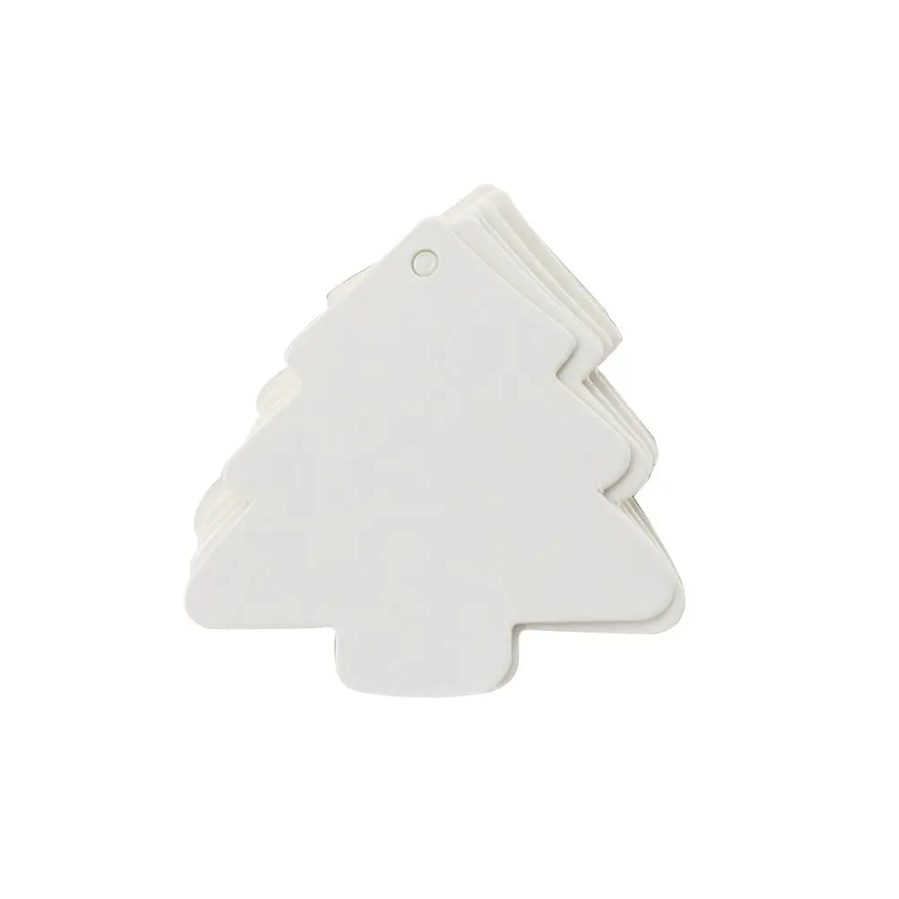 50Pcs Blank Christmas Tree Tags Kraft Paper Vintage Style Hole Punch for Hanging DIY Gift Labels Clothing Tags Scrapbooking