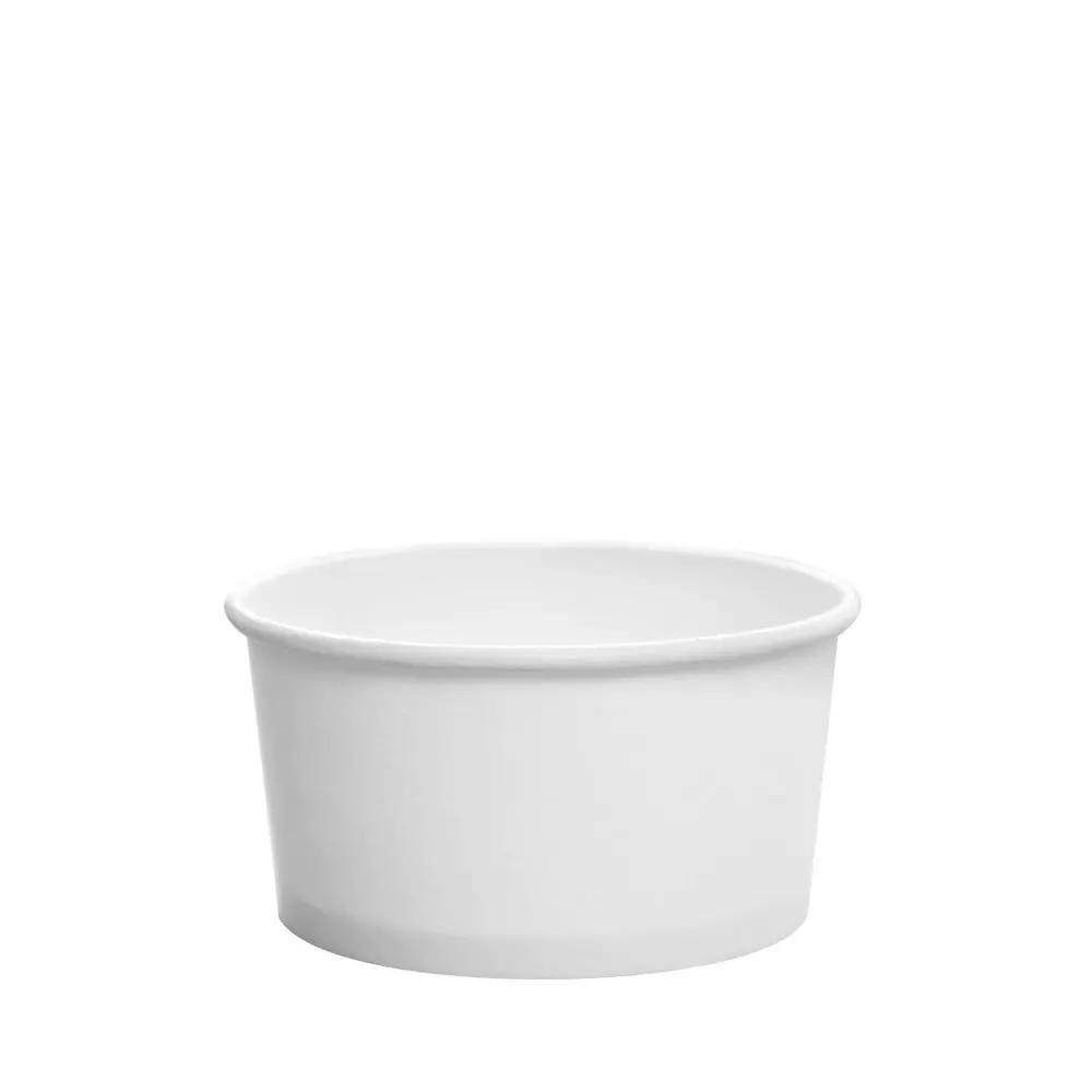 

[6oz - 500 ct] Paper Ice Cream Cups, Disposable Soup Bowls, Dessert Bowls for Hot or Cold Food, 96mm Rim - White (FP-GFC