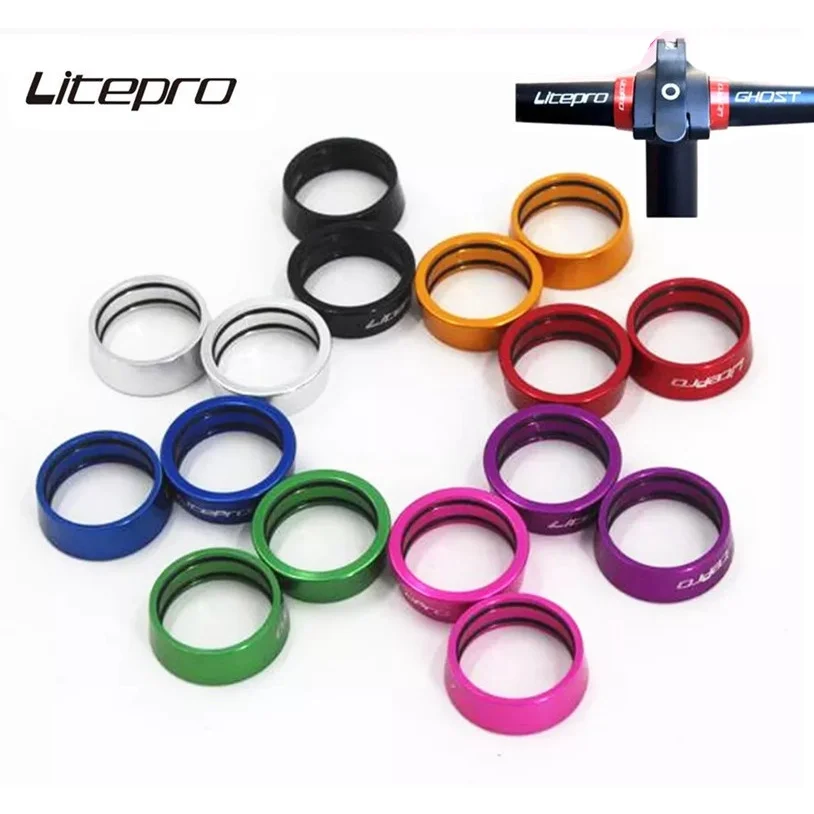 Liteproelite Folding Bicycle Handlebars Stop Collar Spacing Ring Aluminum Alloy 25.4mm Straight Handle bar