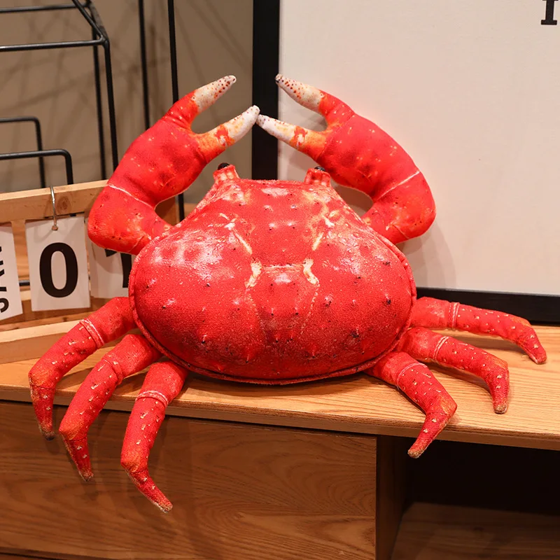 Lifelike Simulation Red Crab Plush Toy Realistic King Crab Stuffed Doll Soft Marine Animal Pillow Kids Birthday Christmas Gift