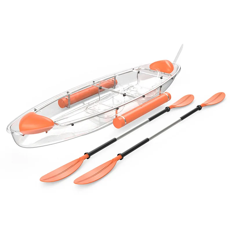 Hot Sale Resort Four Season Cheap Wholesale With Led Light Kayaks Clear Boat Kayak For water sports Transparent Crystal Boat