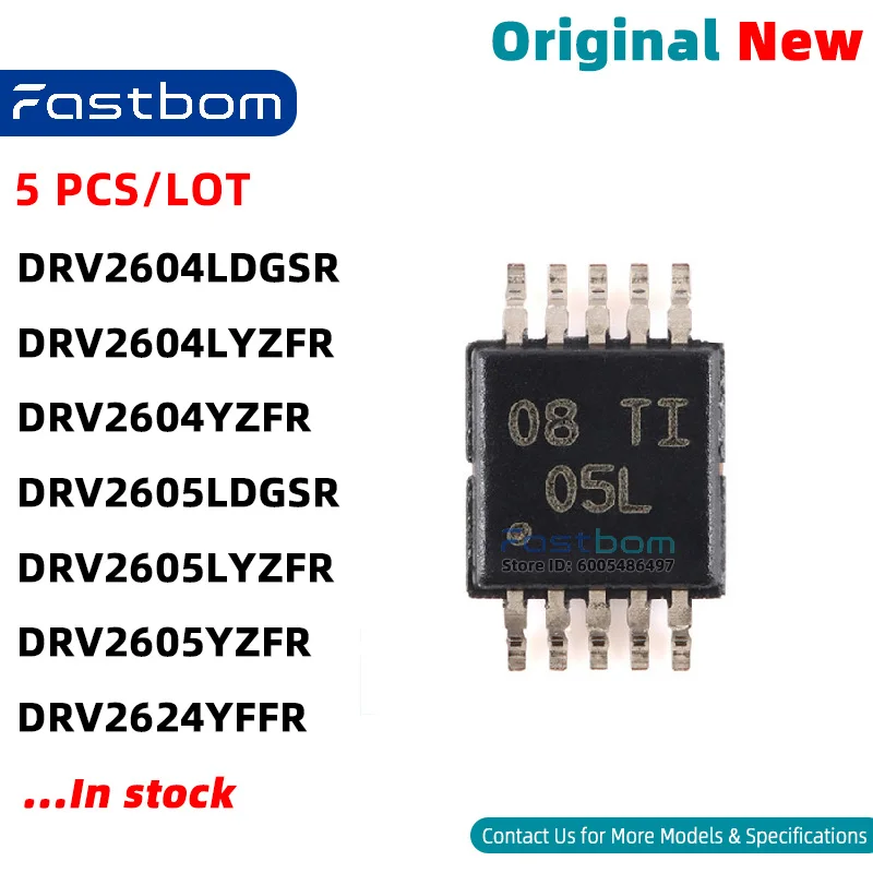 DRV2624YFFR DRV2604YZFR DRV2605YZFR DRV2605LYZFR DRV2604LYZFR DRV2605LDGSR DRV2604LDGSR UFBGA-9 Haptic Driver New Original