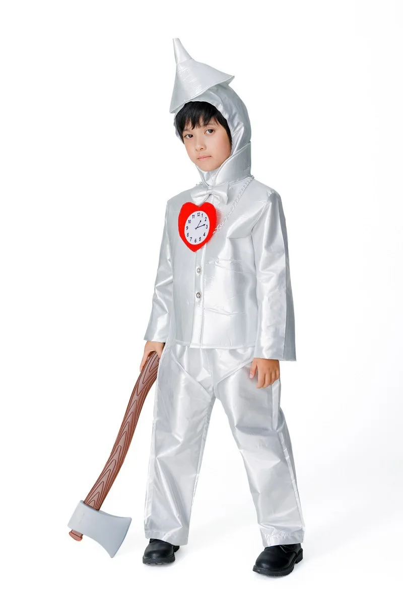 Tin Man Costume For Men Kid Adult Role Play Halloween Carnival Tinman Cosplay Outfit Costume Clown Circus Party Fancy Dress Up