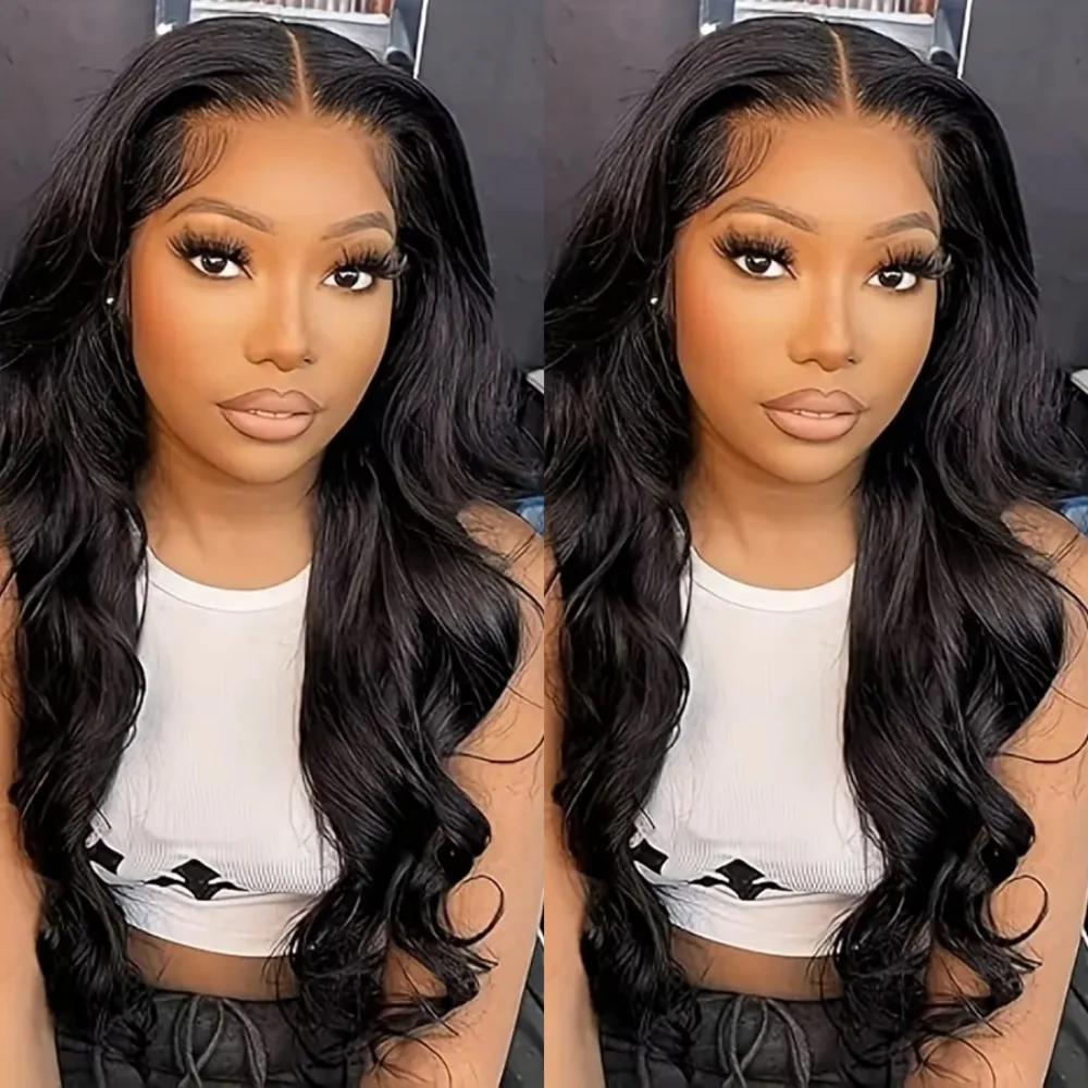 Cabelo Humano Onda Do Corpo Brasileiro Para Mulheres, Perucas Frontais De Renda HD, Pré Arrebadas Com O Cabelo Do Bebê, Virgem, 13x4