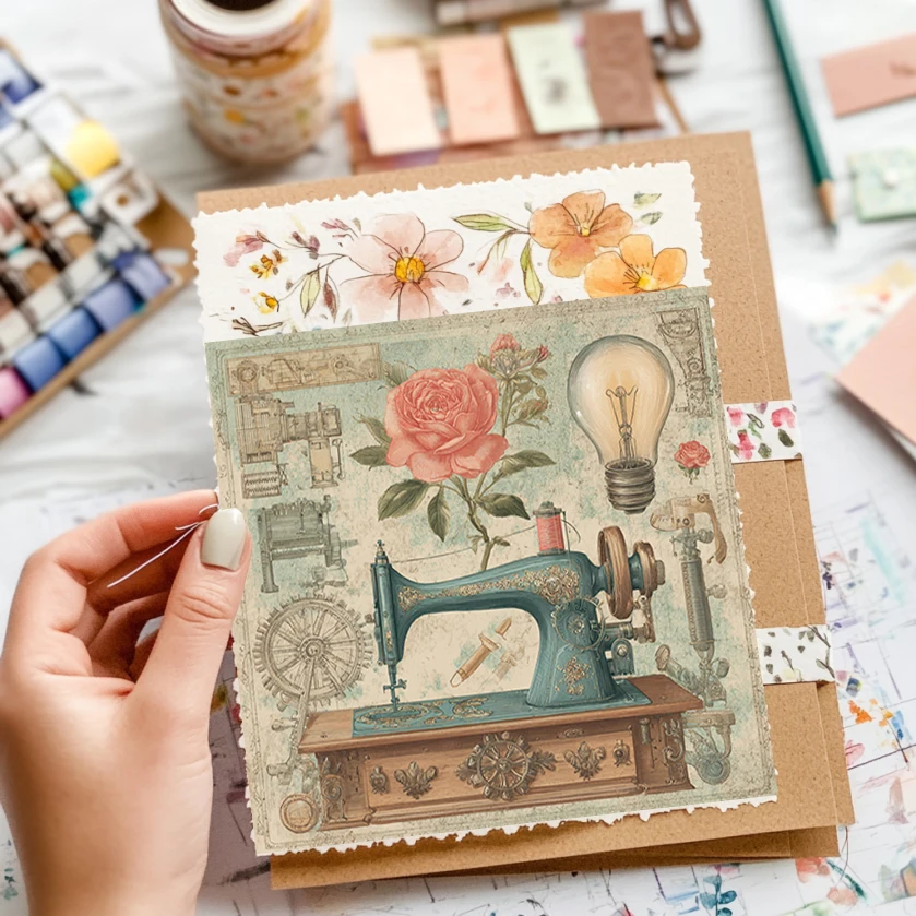 36 Lembar Kertas Scrapbook 6x6: Gambar Miniatur Dunia – Kerajinan Scrapbooking, Origami & Jurnal Petualangan Mini