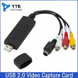 USB 2.0 VHS para DVD Converter Converter vídeo analógico para formato digital Áudio Vídeo DVD VHS Record Capture Card Qualidade PC Adapter