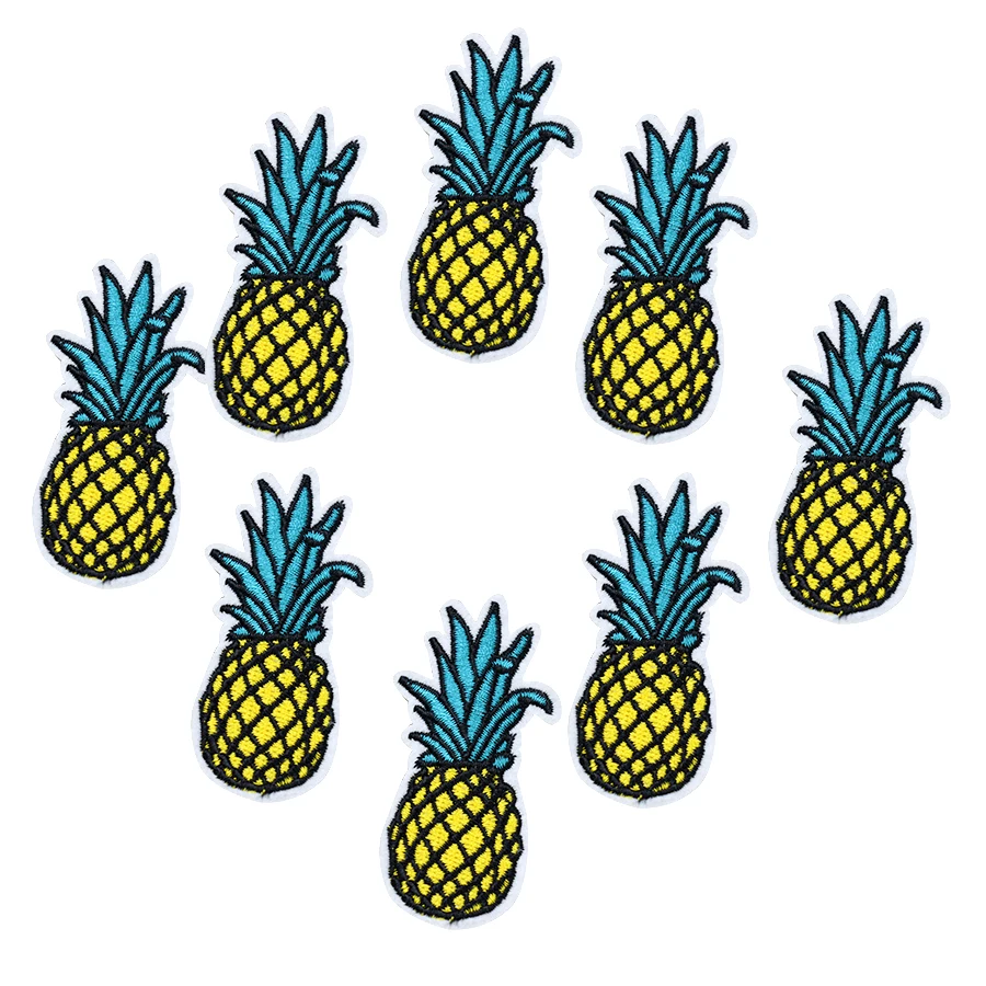 

10pcs pineapple patches badges for clothing iron embroidered patch applique iron sew on patches sewing accessories for clothes