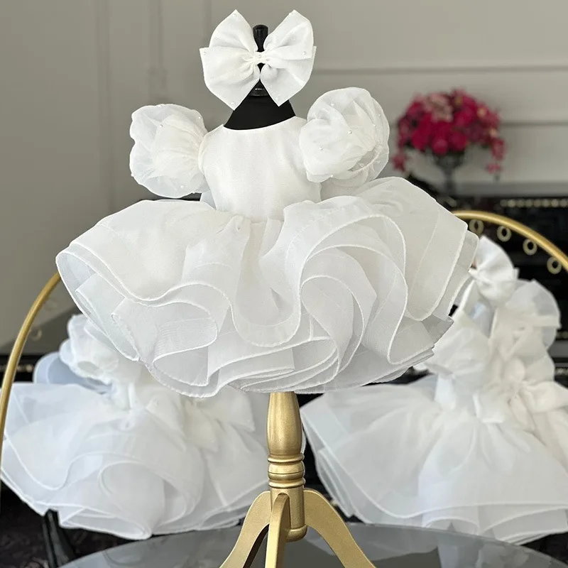 

Платье на день рождения для маленьких девочек, тюлевое платье с цветочным конфетти, торжественное платье для свадебной вечеринки, платье с длинными рукавами, торт, фотосессия